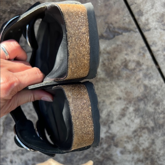 Birkenstock Arizona Big Buckle Black Sandals with Silver Buckles Leather - Picture 12 of 13
